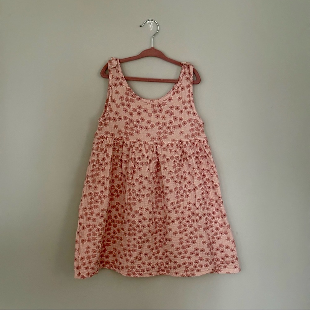 Rabbit & Bear Organic Cotton Gauze Pink Floral Dress Size 7